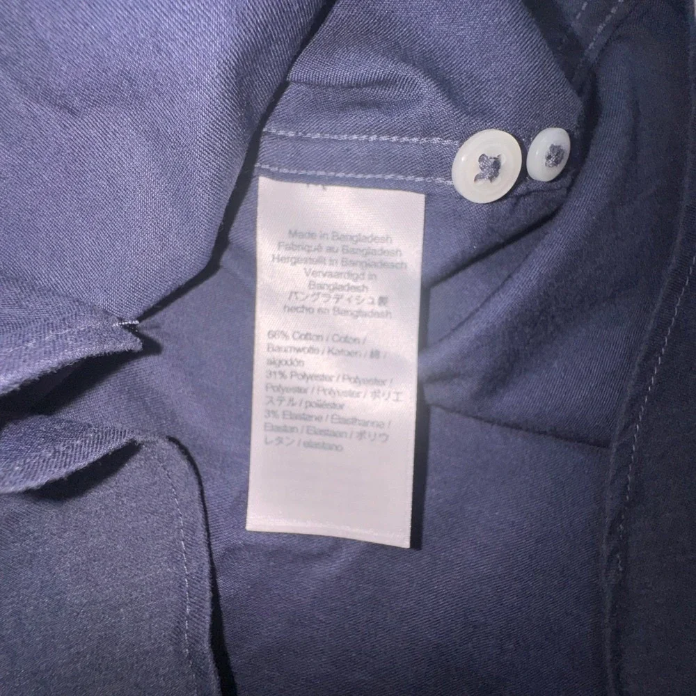 J.Crew Button Down Mens L Navy Blue Performance‎ Stretch Classic Fit Long Slv